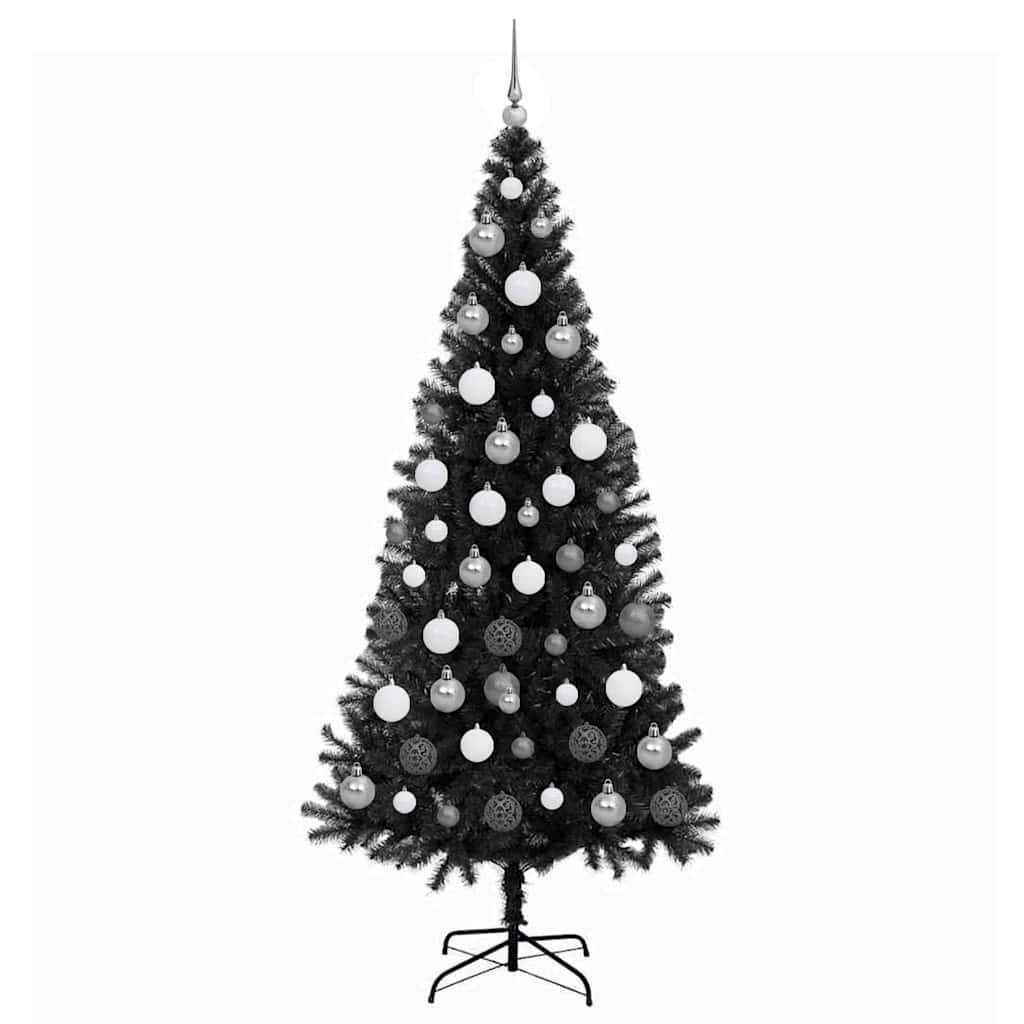 VidaXL Weihnachtsbaum mit 300 LEDs mit standardmäßigem schwarzem 180 cm PVC