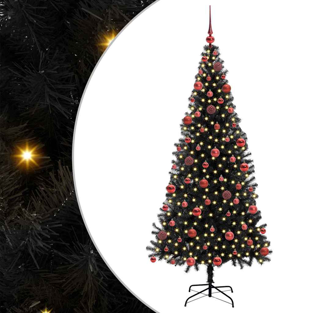VidaXL Weihnachtsbaum mit 300 LEDs mit standardmäßigem schwarzem 180 cm PVC