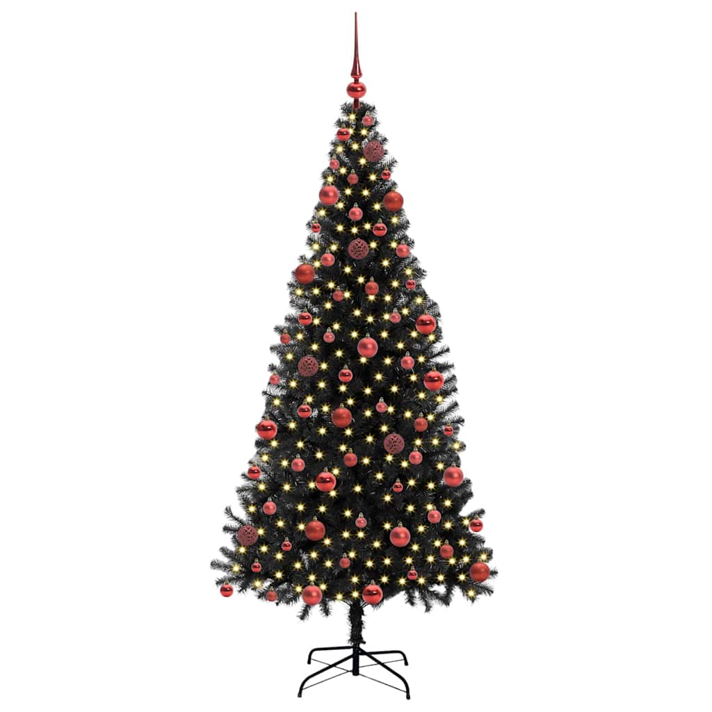 VidaXL Weihnachtsbaum mit 300 LEDs mit standardmäßigem schwarzem 180 cm PVC