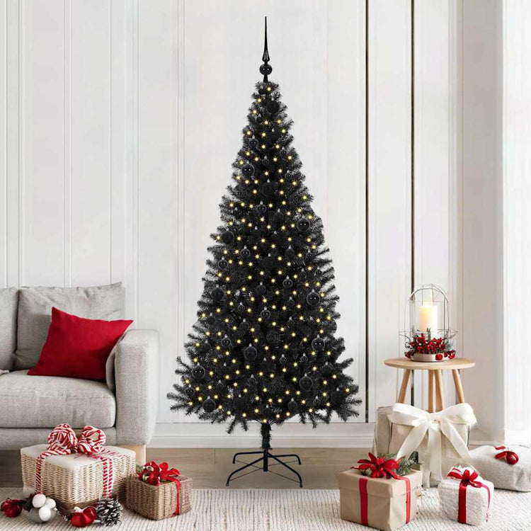VidaXL Weihnachtsbaum mit 300 LEDs mit standardmäßigem schwarzem 180 cm PVC