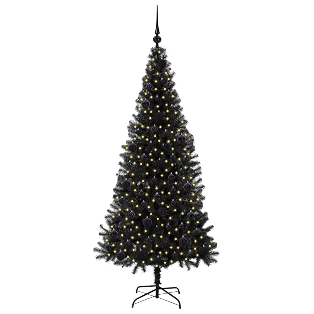 VidaXL Weihnachtsbaum mit 300 LEDs mit standardmäßigem schwarzem 180 cm PVC