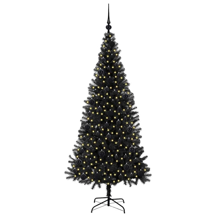 VidaXL Weihnachtsbaum mit 300 LEDs mit standardmäßigem schwarzem 180 cm PVC
