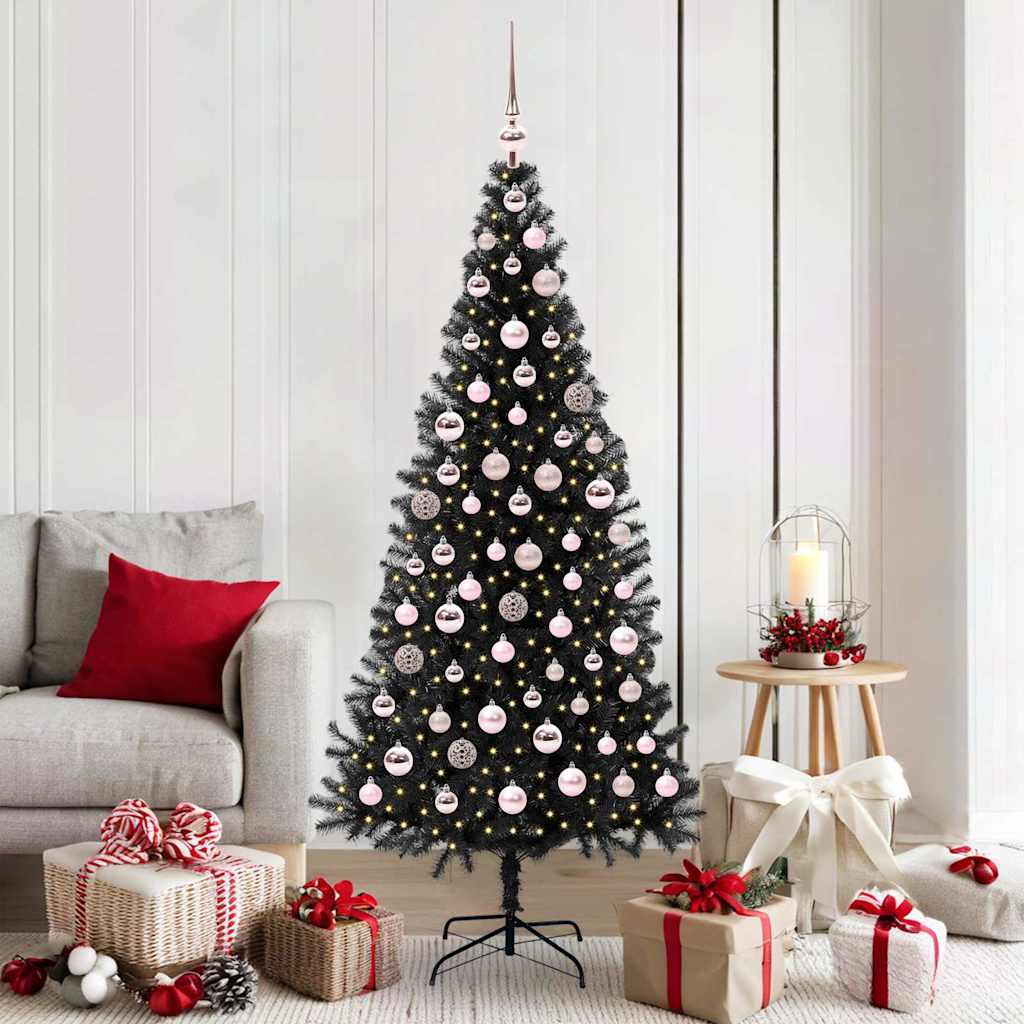 VidaXL Weihnachtsbaum mit 300 LEDs mit standardmäßigem schwarzem 180 cm PVC