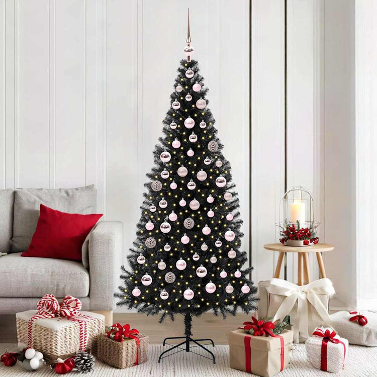 VidaXL Weihnachtsbaum mit 300 LEDs mit standardmäßigem schwarzem 180 cm PVC