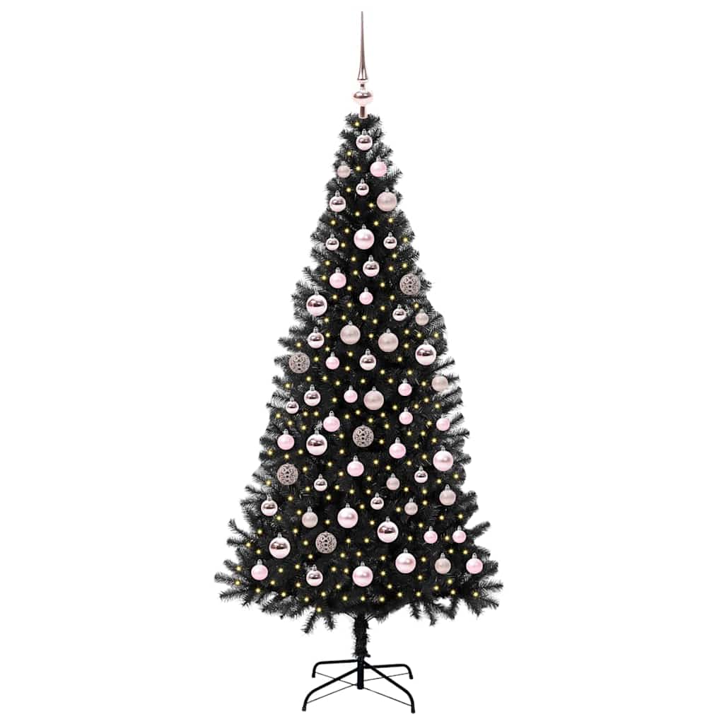 VidaXL Weihnachtsbaum mit 300 LEDs mit standardmäßigem schwarzem 180 cm PVC