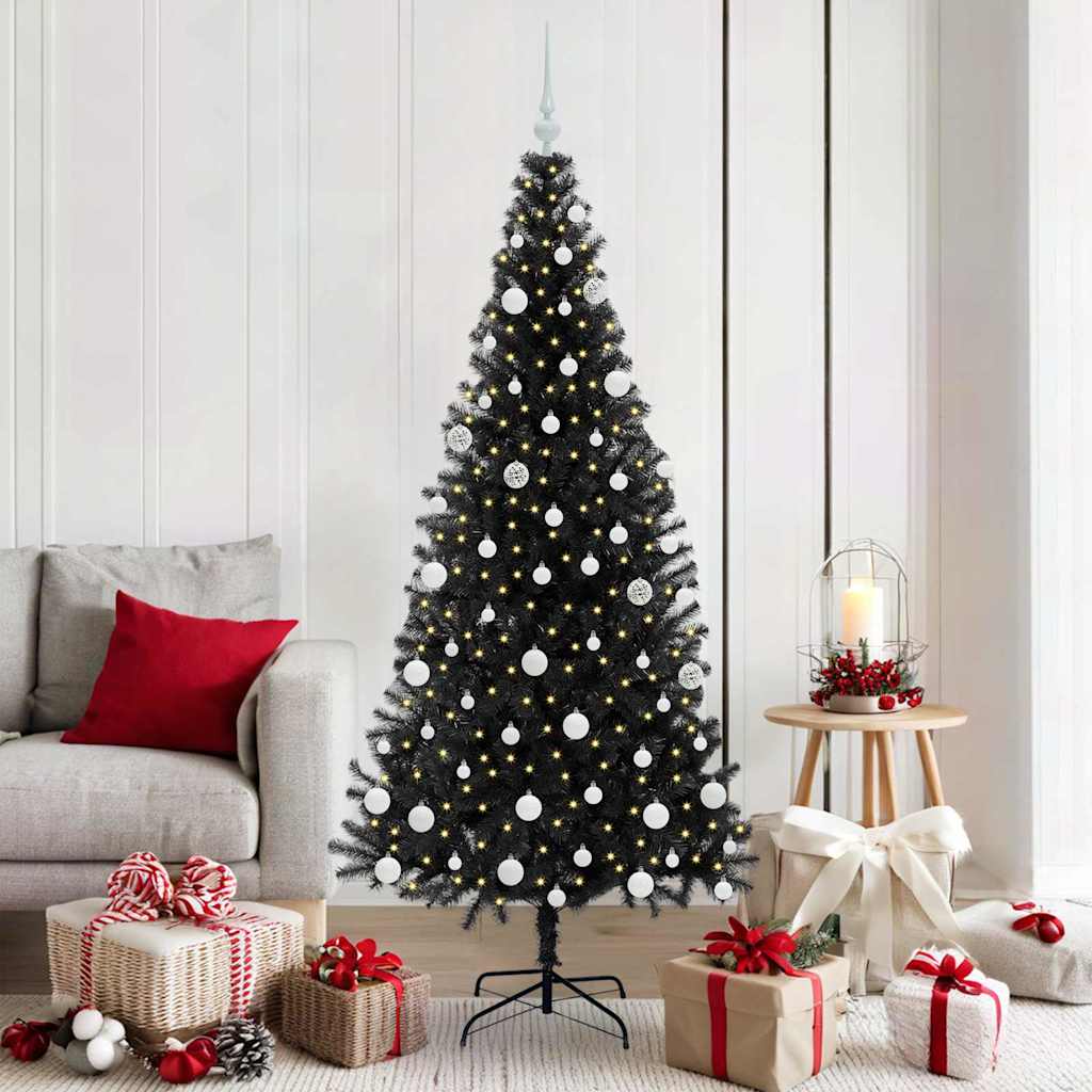 VidaXL Weihnachtsbaum mit 300 LEDs mit standardmäßigem schwarzem 180 cm PVC