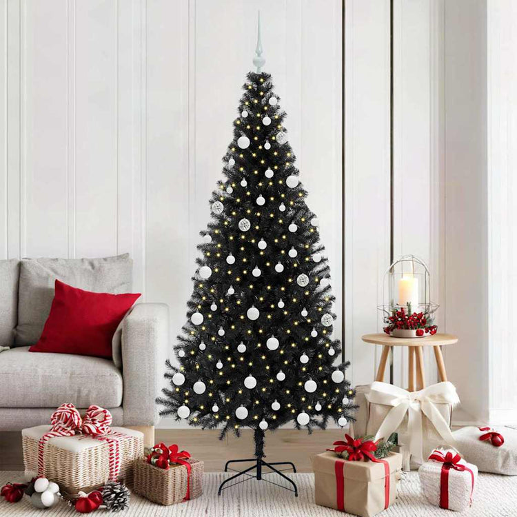 VidaXL Weihnachtsbaum mit 300 LEDs mit standardmäßigem schwarzem 180 cm PVC