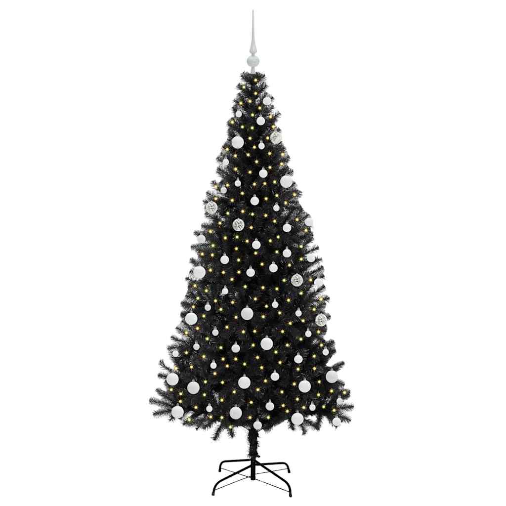 VidaXL Weihnachtsbaum mit 300 LEDs mit standardmäßigem schwarzem 180 cm PVC