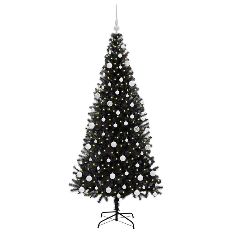VidaXL Weihnachtsbaum mit 300 LEDs mit standardmäßigem schwarzem 180 cm PVC