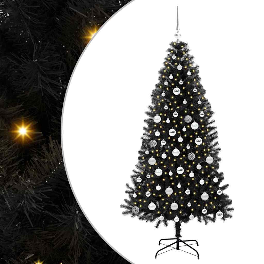 VidaXL Weihnachtsbaum mit 300 LEDs mit standardmäßigem schwarzem 180 cm PVC