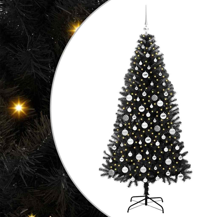 VidaXL Weihnachtsbaum mit 300 LEDs mit standardmäßigem schwarzem 180 cm PVC