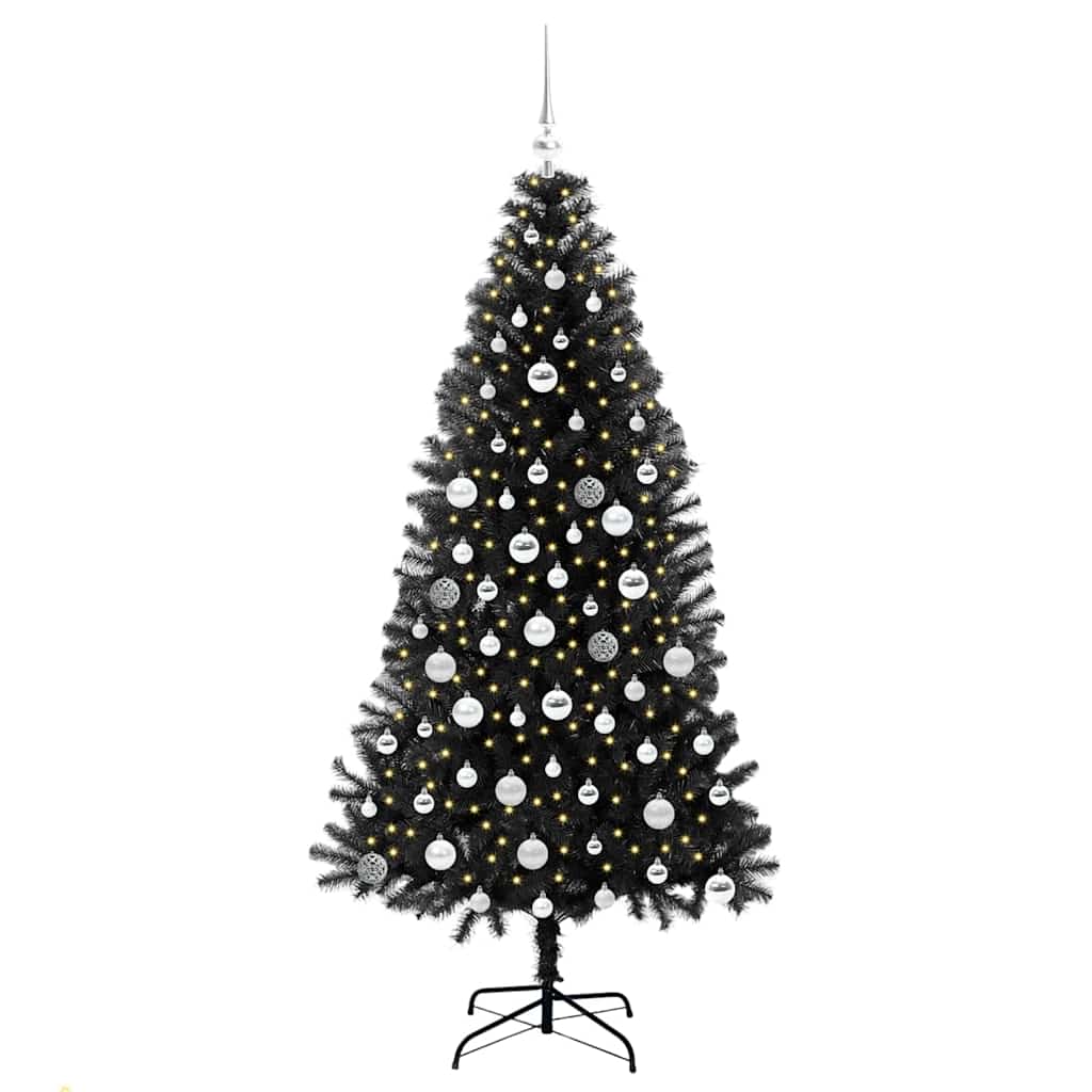 VidaXL Weihnachtsbaum mit 300 LEDs mit standardmäßigem schwarzem 180 cm PVC