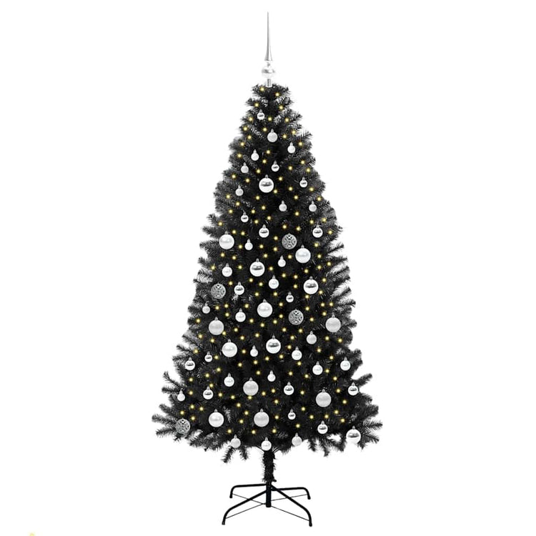 VidaXL Weihnachtsbaum mit 300 LEDs mit standardmäßigem schwarzem 180 cm PVC