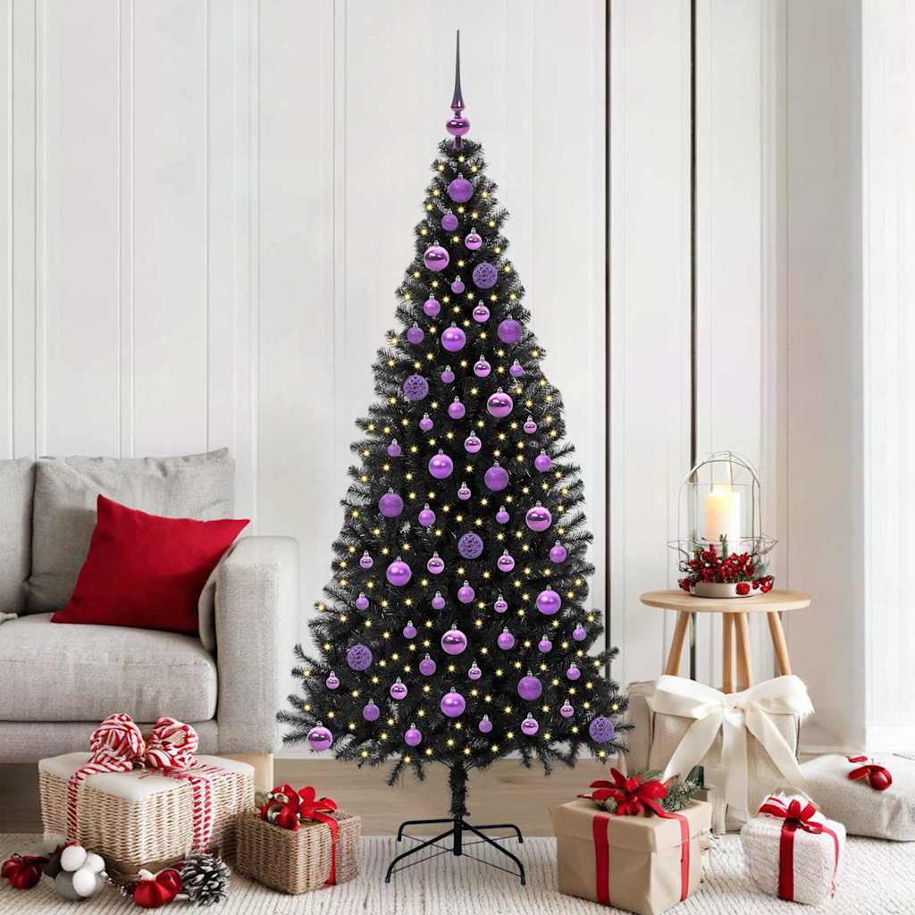 VidaXL Weihnachtsbaum mit 300 LEDs mit standardmäßigem schwarzem 180 cm PVC