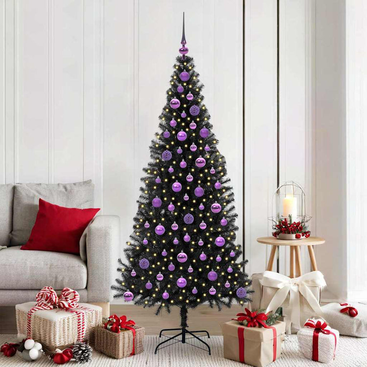 VidaXL Weihnachtsbaum mit 300 LEDs mit standardmäßigem schwarzem 180 cm PVC