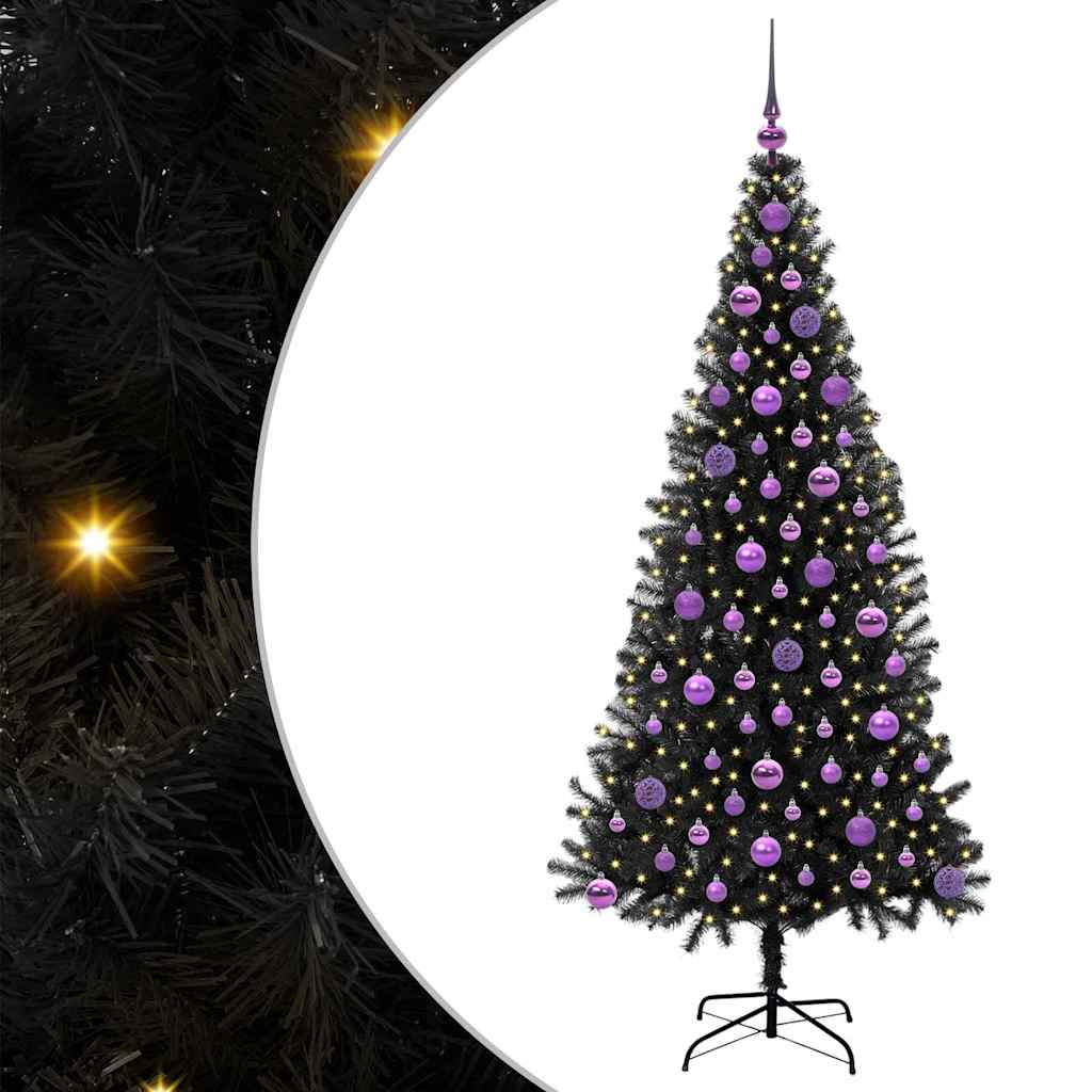 VidaXL Weihnachtsbaum mit 300 LEDs mit standardmäßigem schwarzem 180 cm PVC