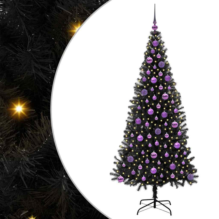 VidaXL Weihnachtsbaum mit 300 LEDs mit standardmäßigem schwarzem 180 cm PVC
