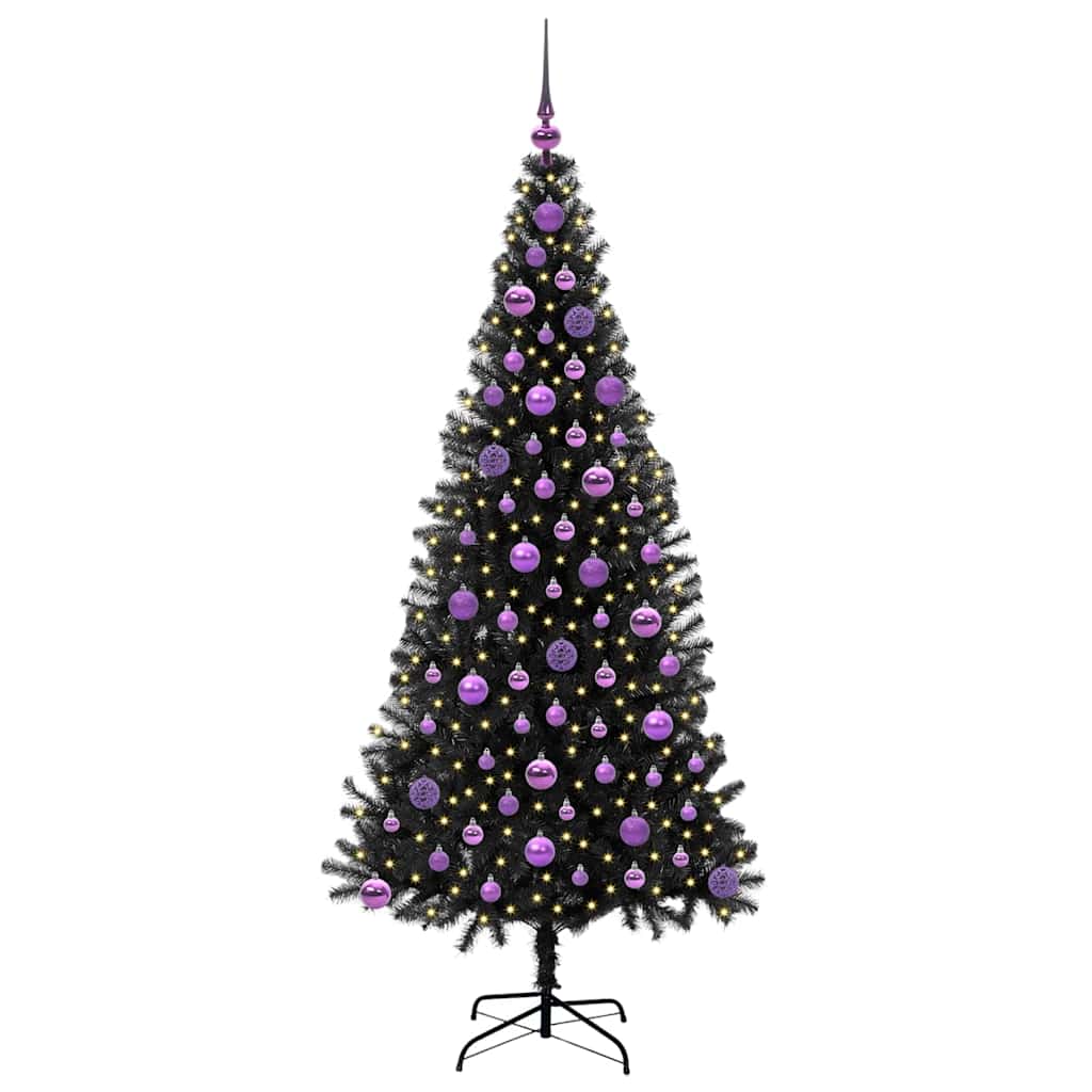 VidaXL Weihnachtsbaum mit 300 LEDs mit standardmäßigem schwarzem 180 cm PVC