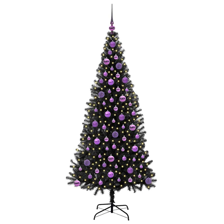 VidaXL Weihnachtsbaum mit 300 LEDs mit standardmäßigem schwarzem 180 cm PVC