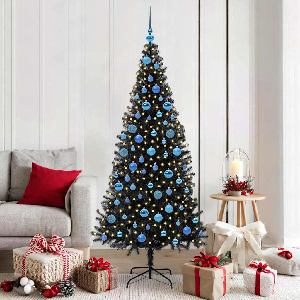 VidaXL Weihnachtsbaum mit 300 LEDs mit standardmäßigem schwarzem 180 cm PVC