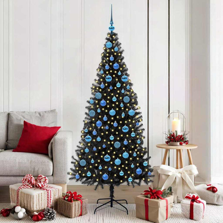 VidaXL Weihnachtsbaum mit 300 LEDs mit standardmäßigem schwarzem 180 cm PVC