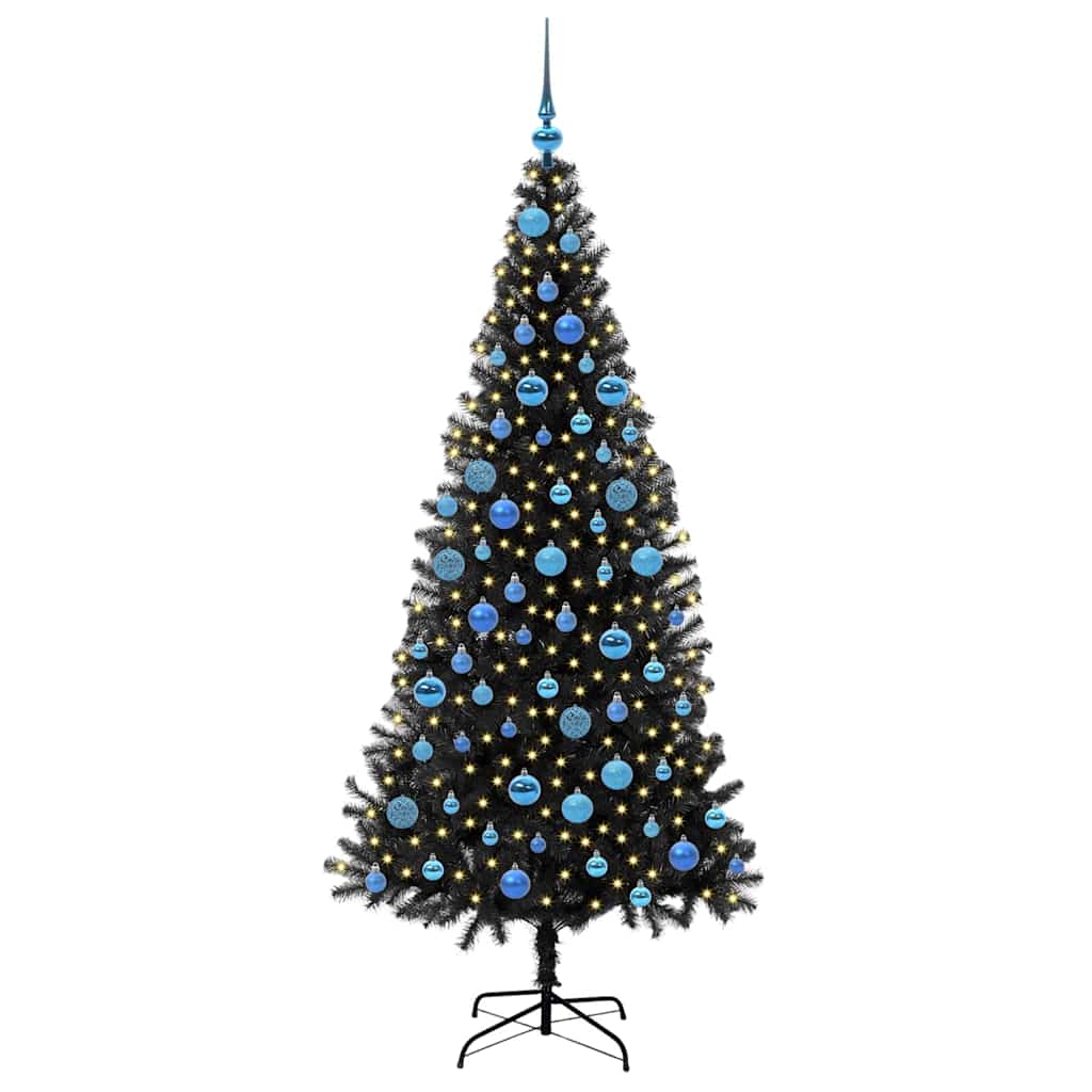 VidaXL Weihnachtsbaum mit 300 LEDs mit standardmäßigem schwarzem 180 cm PVC