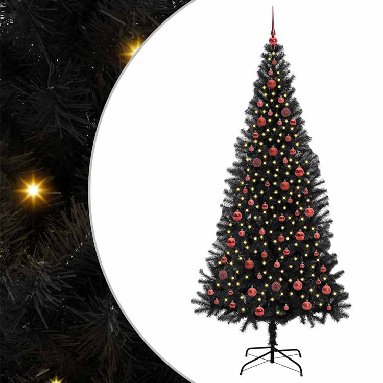 VidaXL Weihnachtsbaum mit 300 LEDs mit standardmäßigem schwarzem 210 cm PVC