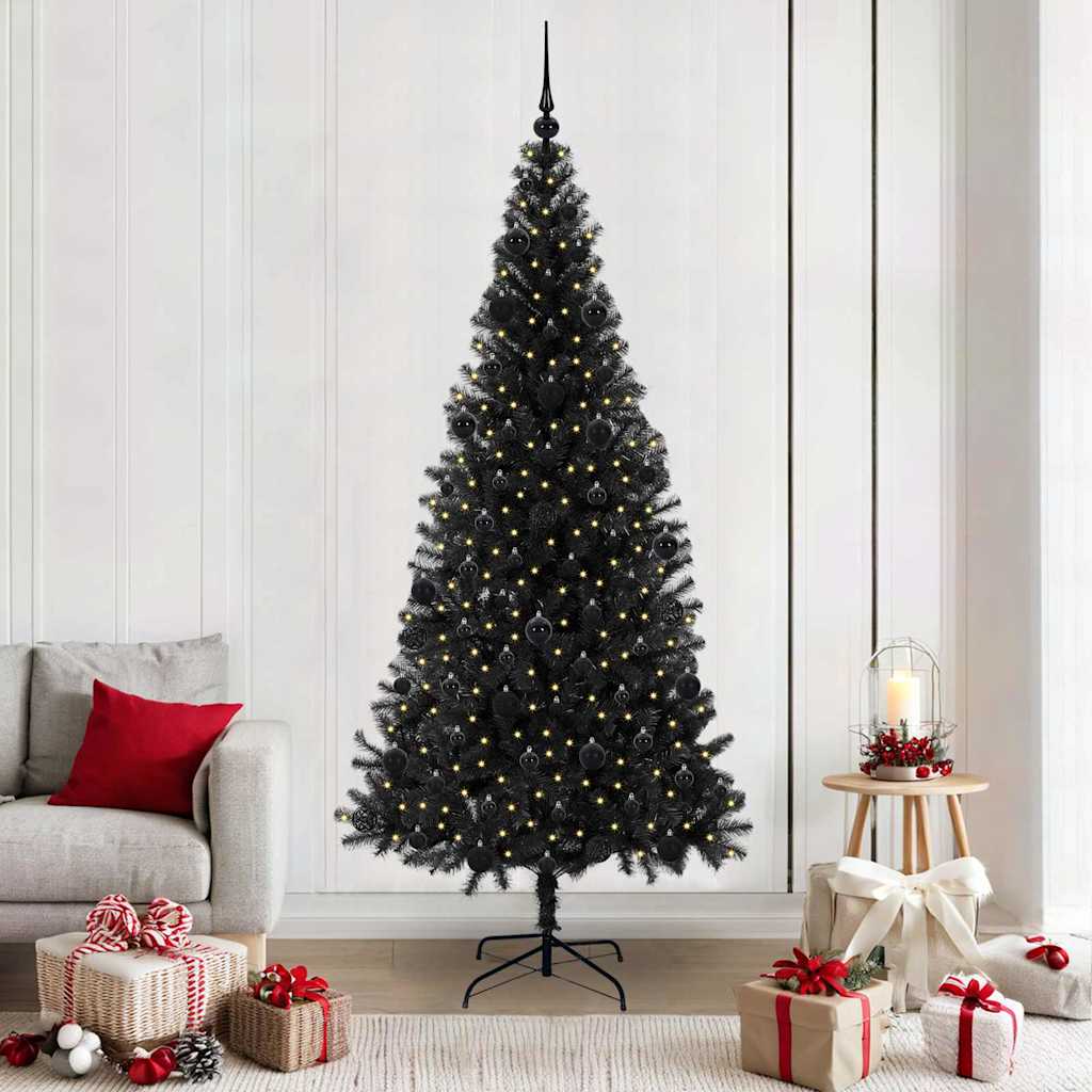 VidaXL Weihnachtsbaum mit 300 LEDs mit standardmäßigem schwarzem 210 cm PVC