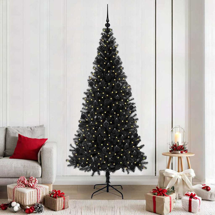 VidaXL Weihnachtsbaum mit 300 LEDs mit standardmäßigem schwarzem 210 cm PVC