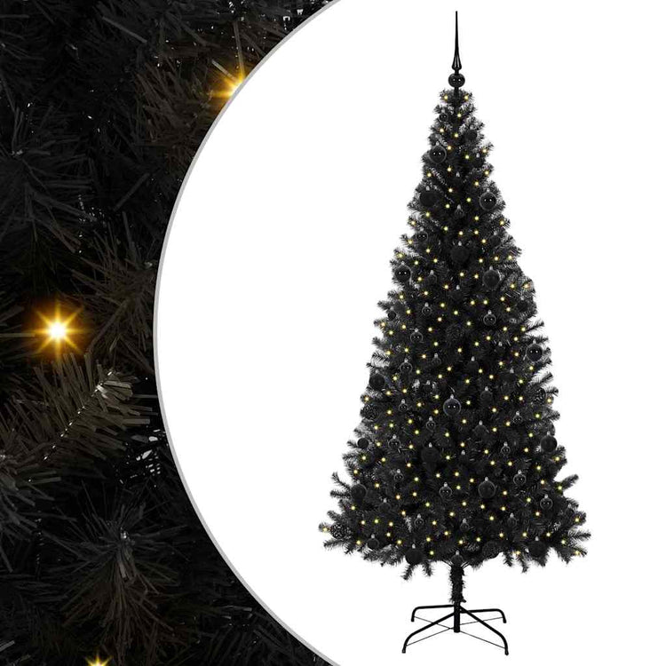 VidaXL Weihnachtsbaum mit 300 LEDs mit standardmäßigem schwarzem 210 cm PVC