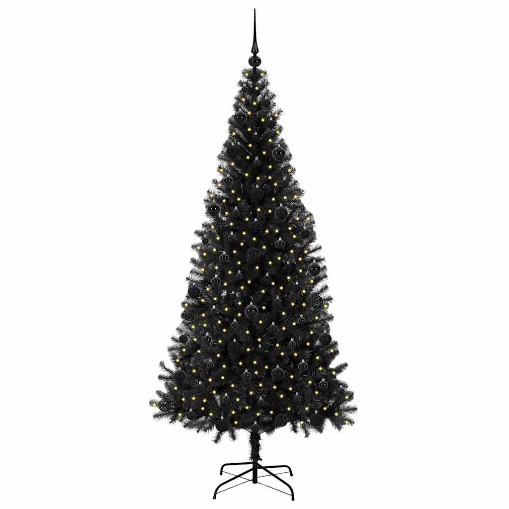 VidaXL Weihnachtsbaum mit 300 LEDs mit standardmäßigem schwarzem 210 cm PVC
