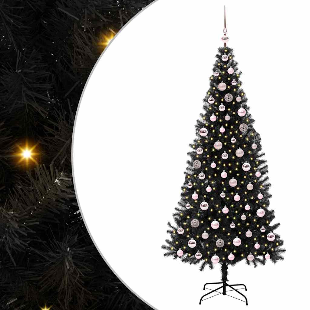 VidaXL Weihnachtsbaum mit 300 LEDs mit standardmäßigem schwarzem 210 cm PVC