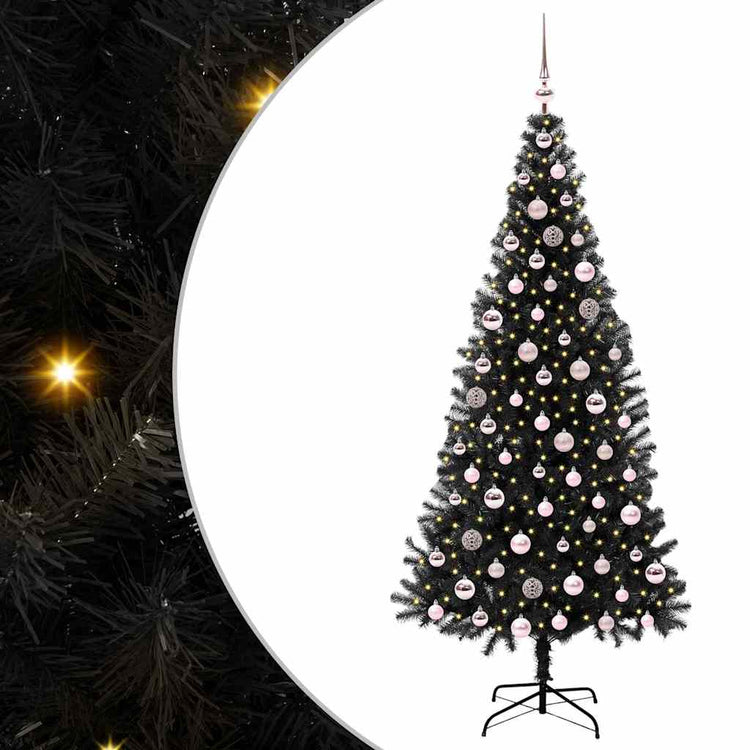 VidaXL Weihnachtsbaum mit 300 LEDs mit standardmäßigem schwarzem 210 cm PVC