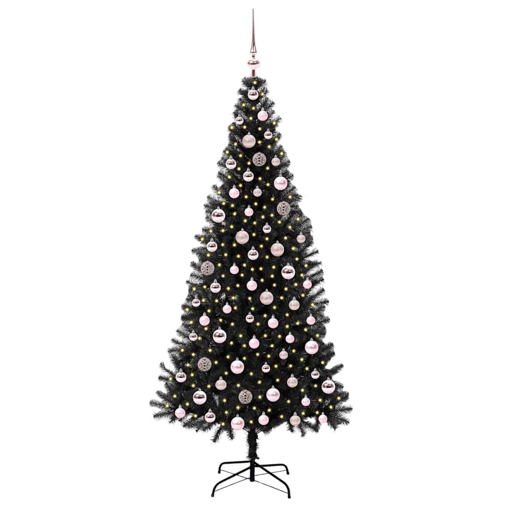 VidaXL Weihnachtsbaum mit 300 LEDs mit standardmäßigem schwarzem 210 cm PVC