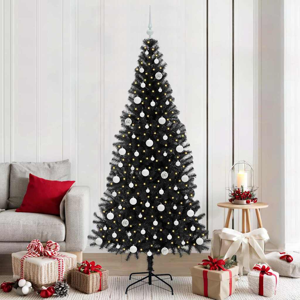 VidaXL Weihnachtsbaum mit 300 LEDs mit standardmäßigem schwarzem 210 cm PVC