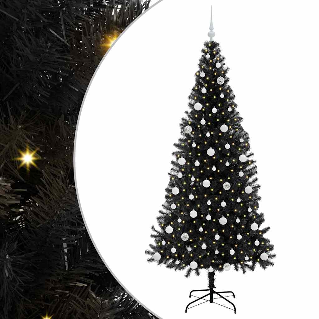 VidaXL Weihnachtsbaum mit 300 LEDs mit standardmäßigem schwarzem 210 cm PVC