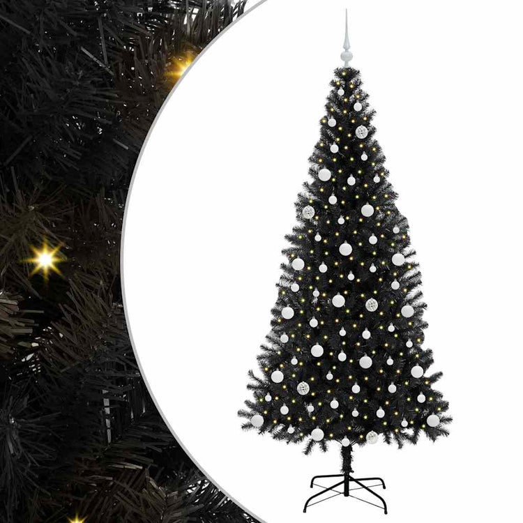 VidaXL Weihnachtsbaum mit 300 LEDs mit standardmäßigem schwarzem 210 cm PVC