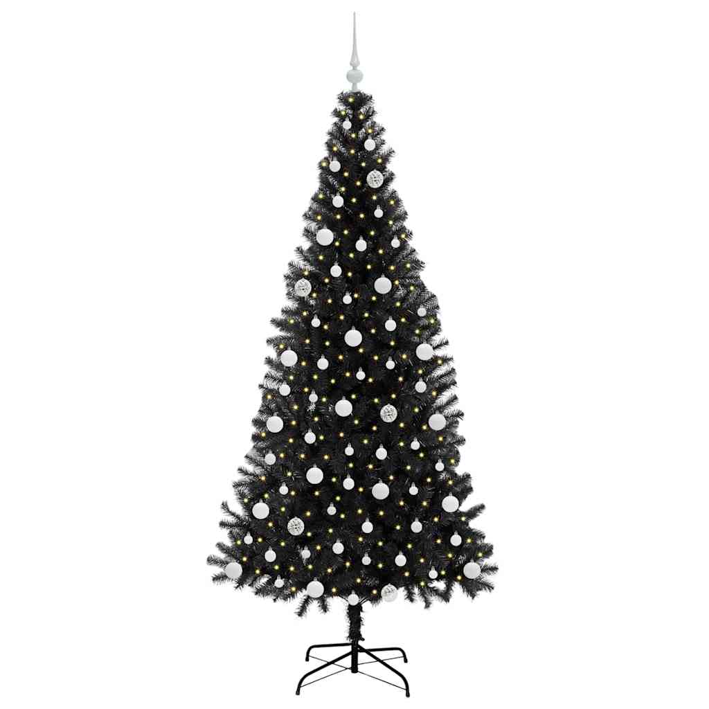 VidaXL Weihnachtsbaum mit 300 LEDs mit standardmäßigem schwarzem 210 cm PVC