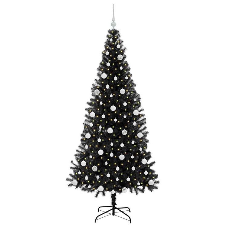 VidaXL Weihnachtsbaum mit 300 LEDs mit standardmäßigem schwarzem 210 cm PVC