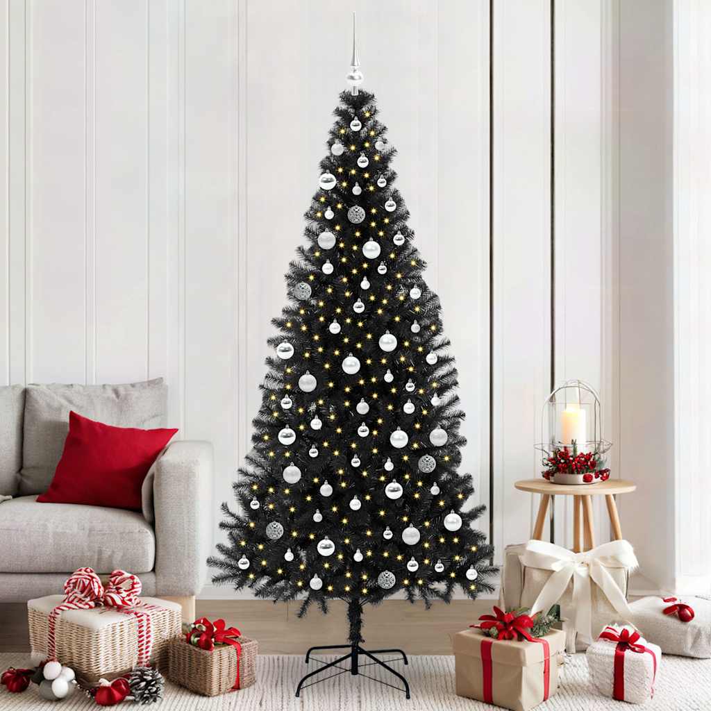 VidaXL Weihnachtsbaum mit 300 LEDs mit standardmäßigem schwarzem 210 cm PVC