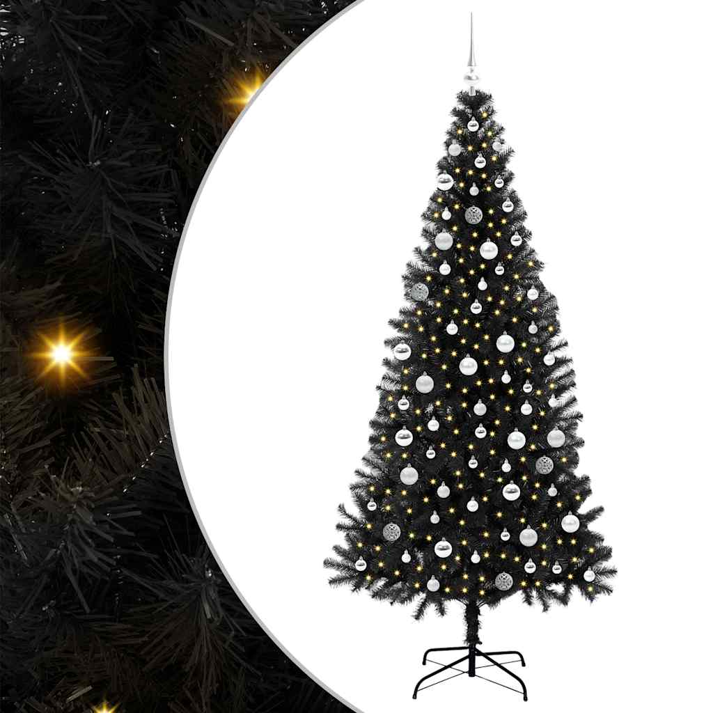 VidaXL Weihnachtsbaum mit 300 LEDs mit standardmäßigem schwarzem 210 cm PVC