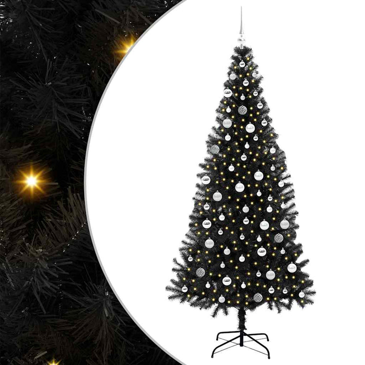 VidaXL Weihnachtsbaum mit 300 LEDs mit standardmäßigem schwarzem 210 cm PVC