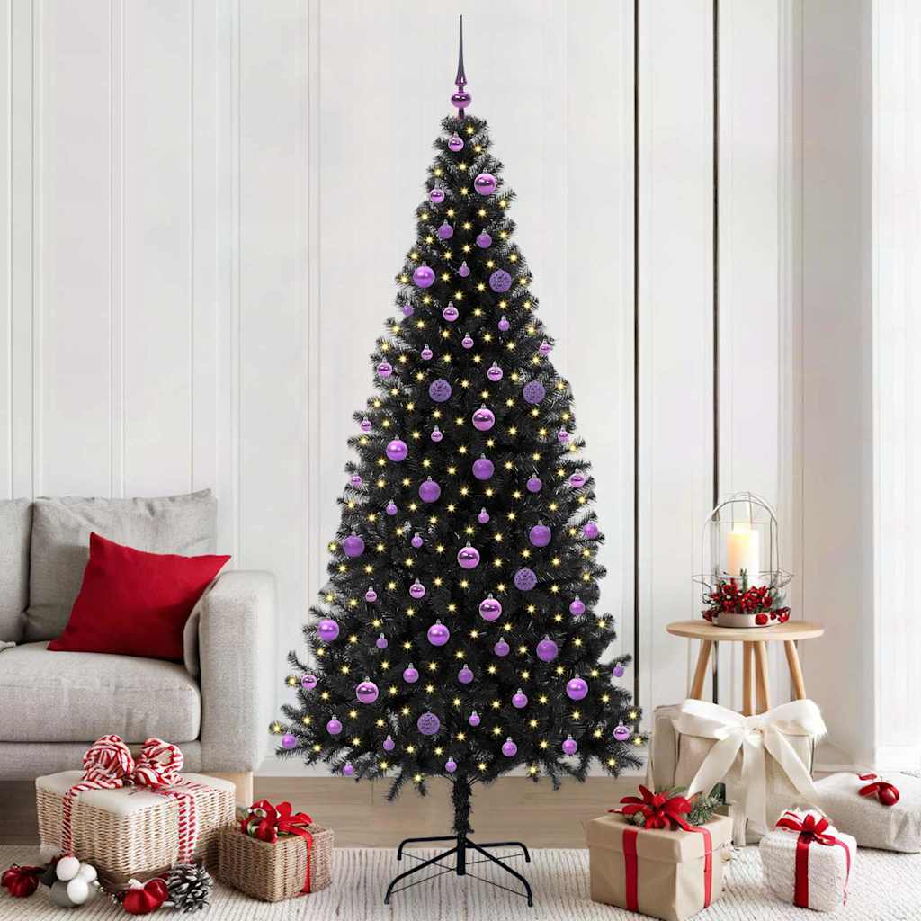 VidaXL Weihnachtsbaum mit 300 LEDs mit standardmäßigem schwarzem 210 cm PVC