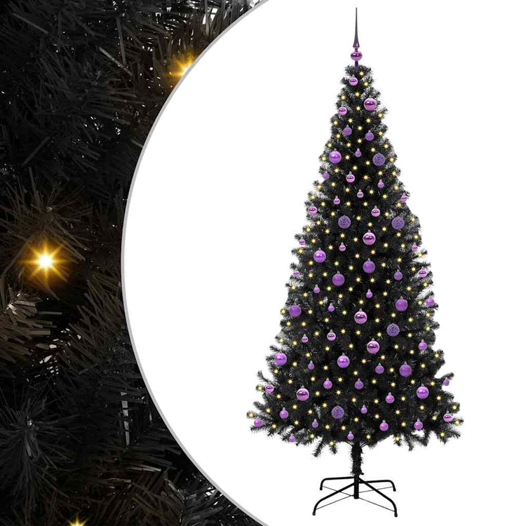 VidaXL Weihnachtsbaum mit 300 LEDs mit standardmäßigem schwarzem 210 cm PVC
