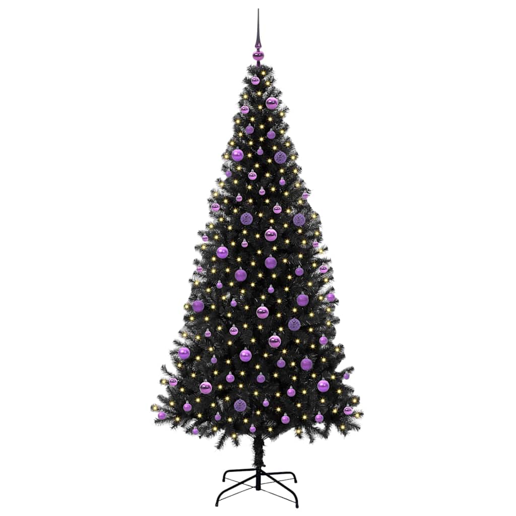 VidaXL Weihnachtsbaum mit 300 LEDs mit standardmäßigem schwarzem 210 cm PVC
