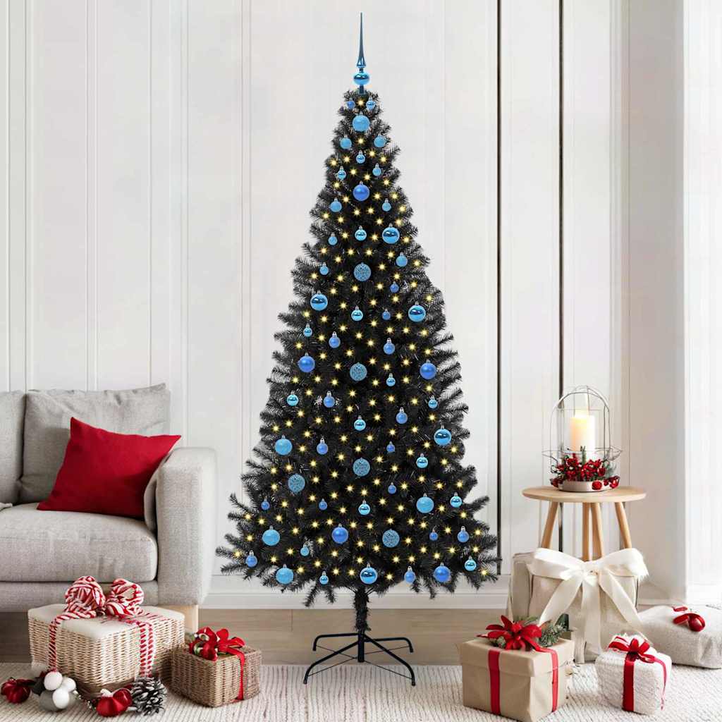 VidaXL Weihnachtsbaum mit 300 LEDs mit standardmäßigem schwarzem 210 cm PVC