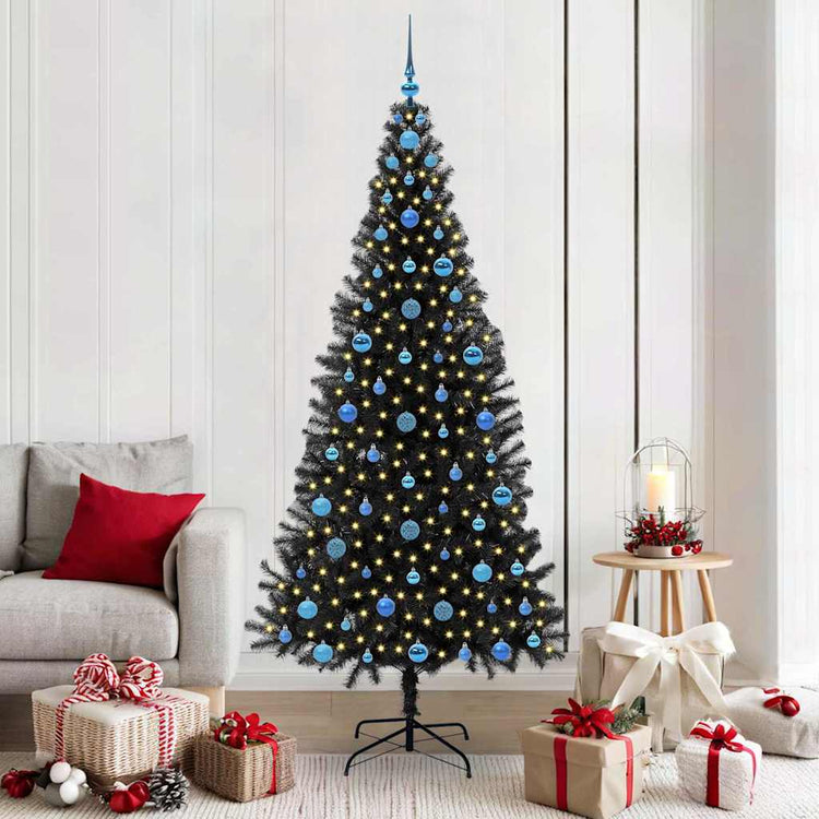 VidaXL Weihnachtsbaum mit 300 LEDs mit standardmäßigem schwarzem 210 cm PVC