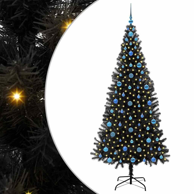 VidaXL Weihnachtsbaum mit 300 LEDs mit standardmäßigem schwarzem 210 cm PVC