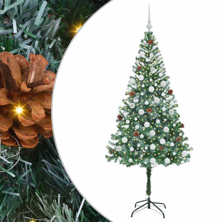 Vidaxx künstlicher Weihnachtsbaum mit 300 LED grün 180 cm PVC und Stahl