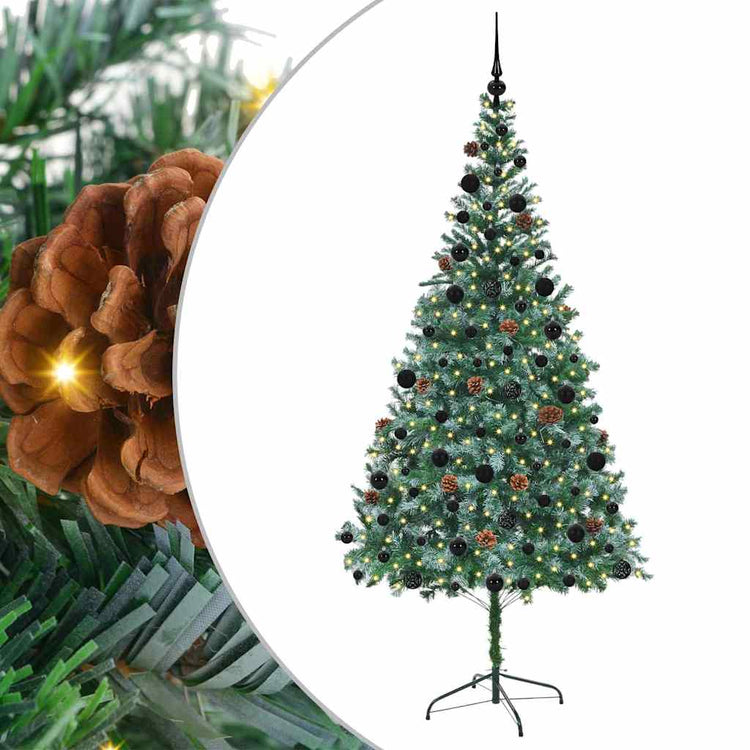 Vidaxx künstlicher Weihnachtsbaum mit 300 LED grün, 210 cm PVC und Stahl